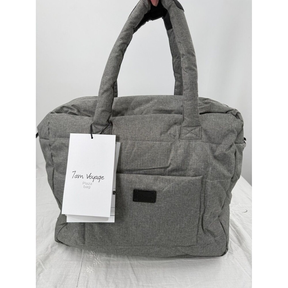 7AM Voyage Plaza Bag Gray Diaper Baby Travel Vegan NEW